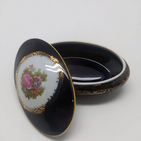 Set di 3 porcellane Limoges posacenere brocca e scatolina