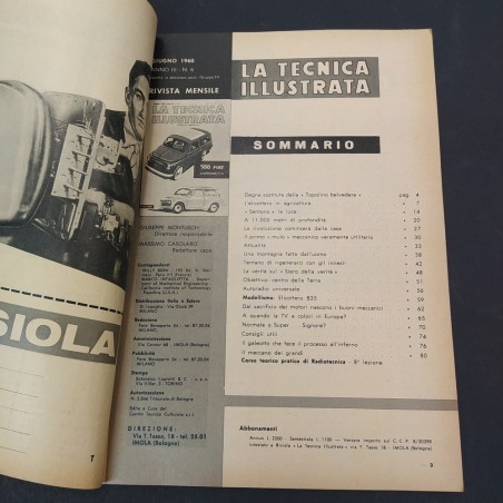Rivista mensile La tecnica illustrata, giugno 1960, 500 Fiat Giardinetta