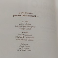 Libro Il roncadese Carlo Menon, pioniere dell'automobile nell'ottocento, 1996 2