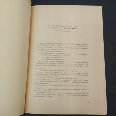 Opuscolo Inchiesta d'opinioni 1966, Giudizi, programmi d'acquisto dell'auto
