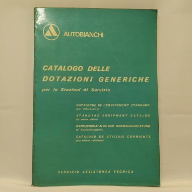 Catalogo delle dotazioni generiche Autobianchi, multilingue, 1970. Macchie