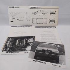 Cartella stampa Alfa Romeo mod. Alfa 90 - 2.0, 1985 con documenti, foto e schemi 2