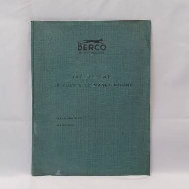 Cartellina Istruzioni per l'uso e la manutenzione auto Berco, 1954 con ruggine