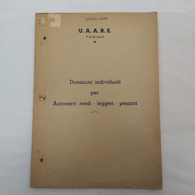 Raccolta Dotazioni individuali per autocarri medi, leggeri, pesanti UAARE