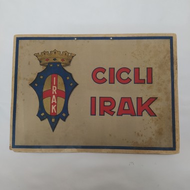 Cartello pubblicitario Cicli Irak 24x33 cm con fioritura della carta