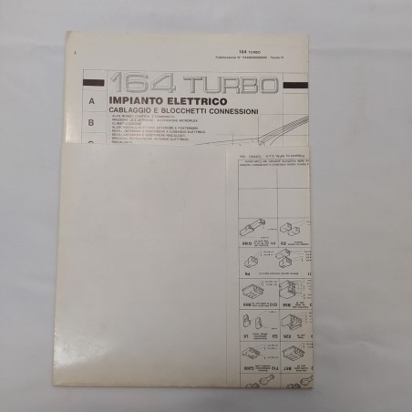 Schema Impianto elettrico delle vetture Alfa Romeo, 164 Turbo 50x70 cm. Buono