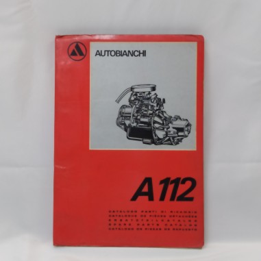 Catalogo parti di ricambio Autobianchi A112 in raccoglitore a ganci, 1970