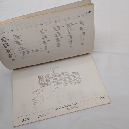 Catalogo parti di ricambio Autobianchi A112, 1969, copertina scurita