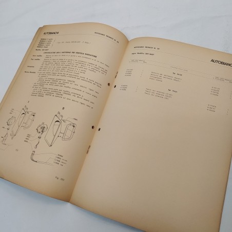 Autobianchi Notiziario tecnico n. 23, dicembre 1967 con fori. Macchie d'officina