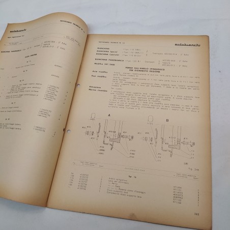 Autobianchi Notiziario tecnico n. 15, maggio 1966 con fori. Macchie d'officina