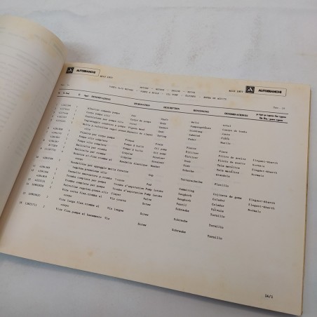 Catalogo parti di ricambio Lancia Autobianchi A112, 1977. Fioritura della carta