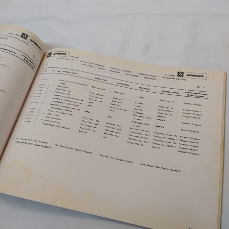 Catalogo parti di ricambio Lancia Autobianchi A112, 1977. Fioritura della carta