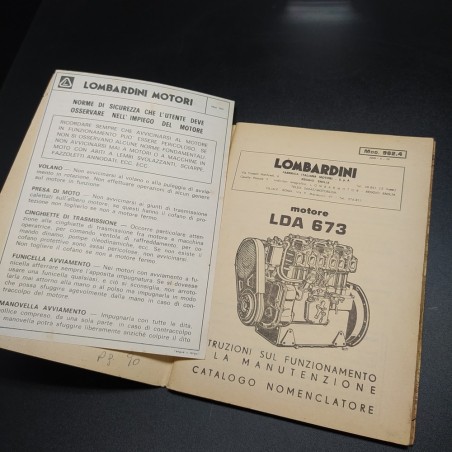 Libretto uso e manutenzione Lombardini LDA  673, 1970. Ingiallimenti