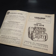Libretto uso e manutenzione Lombardini LDA 674, 1968. Ingiallimenti, sbucciature 2