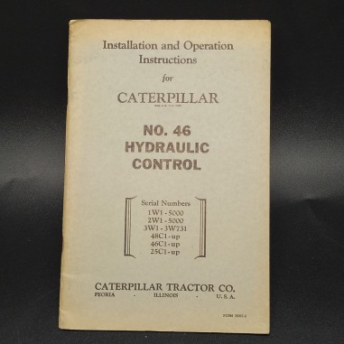 Manuale Installation and operation instructions caterpillar tractor n. 46, 1954