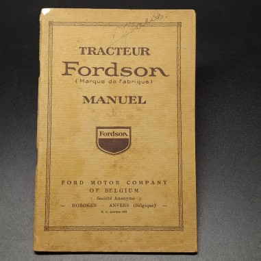 Manuale - Manuel tracteur Fordson, 1930 in francese. Piccoli strappi