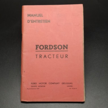 Manuale - Manuel d'entretien tracteur Fordson in francese. Sbiadito con timbro