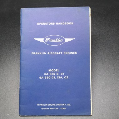 Manuale Operator's handbook velivoli Franklin engines, 1966. Non rilegato