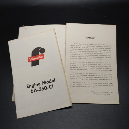 Manuale Operator's handbook velivoli Franklin engines, 1966. Non rilegato