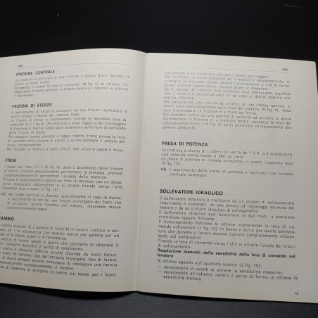 Istruzioni per l'uso e la manutenzione trattori Same Minitauro 60, 1978. Buono