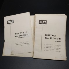 Uso e manutenzione con supplemento trattrici Fiat 25C-CS-CI, 1955. Mediocre 2