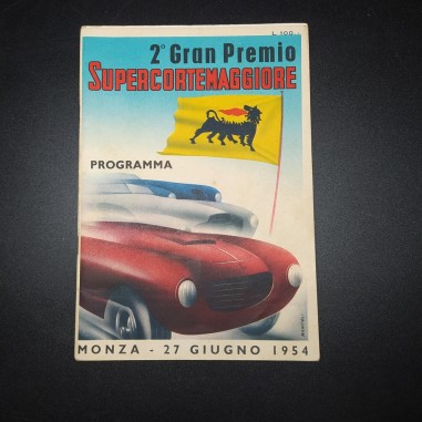 Programma del 2° Gran Premio Supercortemaggiore Monza 1954. Ingiallimenti