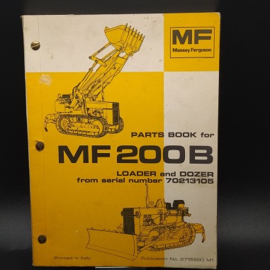 Catalogo ricambi auto Massey Ferguson Parts Book MF200B, 1975. Ingiallimento