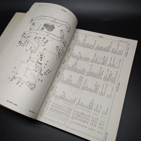 Catalogo ricambi auto Massey Ferguson Parts Book MF200B, 1975. Ingiallimento