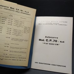 Manuale uso e manutenzione Autocarro Mod. CP70 - 4x4 "Fiat 6602 CM", 1970. Buono 2