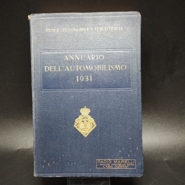 Annuario dell'automobilismo 1931, RACI. Copertina plastificata, ingiallimenti