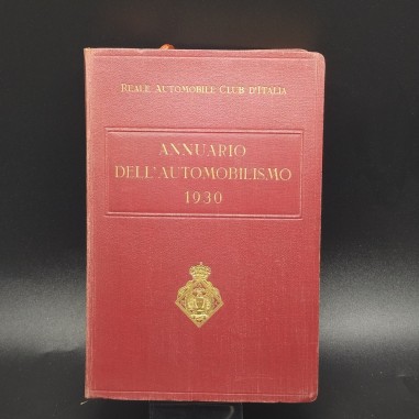 Annuario dell'automobilismo 1930, RACI. Copertina plastificata, ingiallimenti