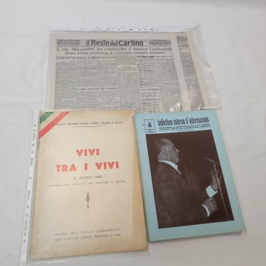 Il Resto del Carlino 31/10/1922 volume Vivi tra i Vivi e bollettino MSI 1963