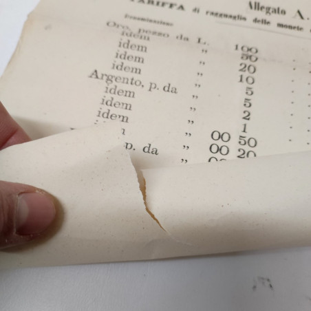 Il Commissario del Re Provincia di Verona manifesto di conversione valute 1866