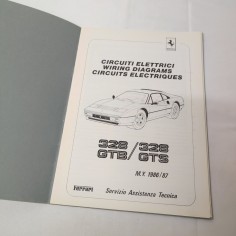 FERRARI Circuiti Elettrici Wiring Diagrams 328 GTB e GTS anno 1986 1987 2