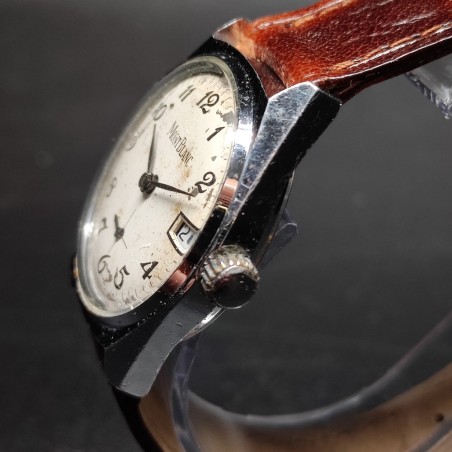 Orologio polso Montblanc cassa acciaio vistosi segni di invecchiamento