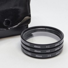 Lotto di 3 filtri fotografici TECHNO 49 mm + 1 +2 + 4