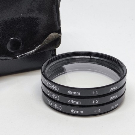 Lotto di 3 filtri fotografici TECHNO 49 mm + 1 +2 + 4