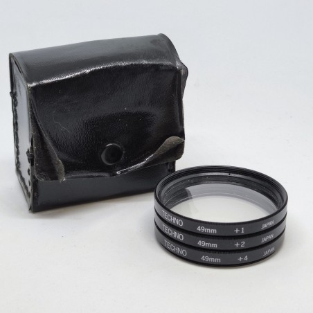 Lotto di 3 filtri fotografici TECHNO 49 mm + 1 +2 + 4