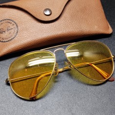 Occhiali Ray-Ban lente a goccia gialla per uso automobilistico usati 2
