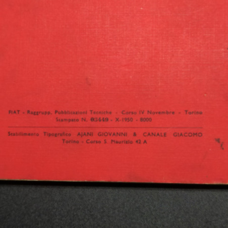 Libretto Uso e manutenzione Fiat 1400 3° edizione stampato 03449 - X 1950 - 8000
