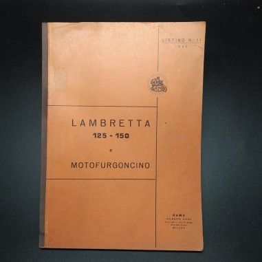 Listino ricambi n° 11 1958 Lambretta 125/150 e motofurgoncino