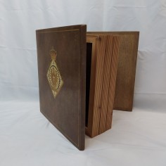 Importante custodia in legno logo RACI anni 30 uso porta placche auto 2