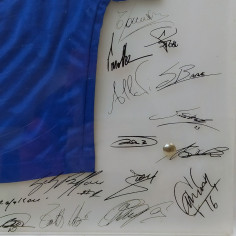 Maglia calcio Nazionale Italiana n° 10 "Puma Con noi agli europei" e autografi 2