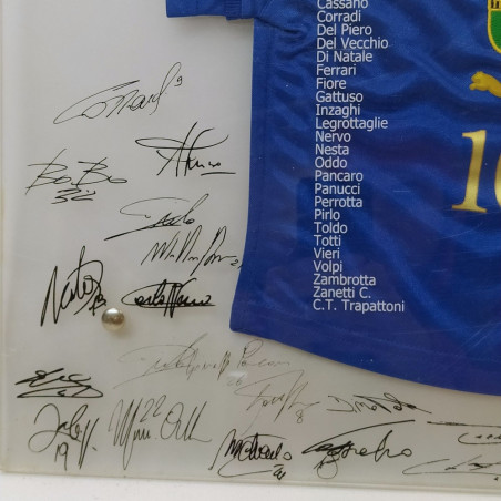 Maglia calcio Nazionale Italiana n° 10 "Puma Con noi agli europei" e autografi