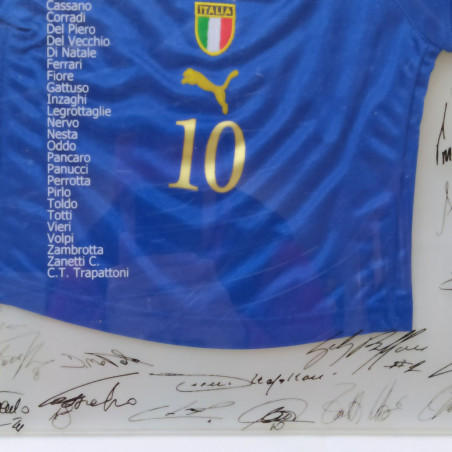 Maglia calcio Nazionale Italiana n° 10 "Puma Con noi agli europei" e autografi