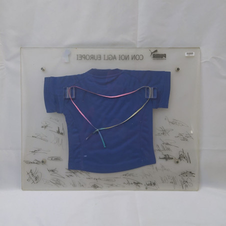 Maglia calcio Nazionale Italiana n° 10 "Puma Con noi agli europei" e autografi