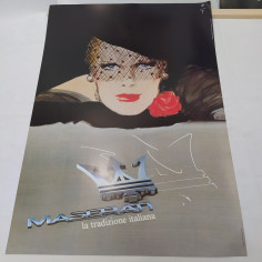 Lotto di 4 manifesti pubblicitari collezione Renè Gruau per Maserati 50x70 cm 2