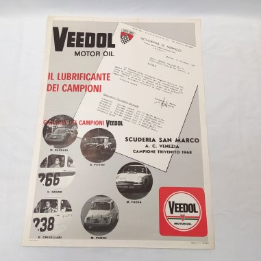 Manifesto Vintage Vedol il lubrificante dei camponi 50x70 cm anno 1968