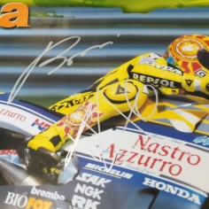 Manifesto pilota Valentino Rossi con autografo in orginale 2