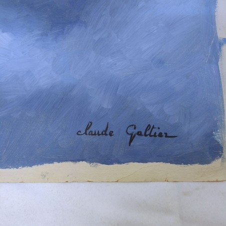 Tempera su cartoncino con aerei bombardieri B26 Martin Marauder - Claude Galtier